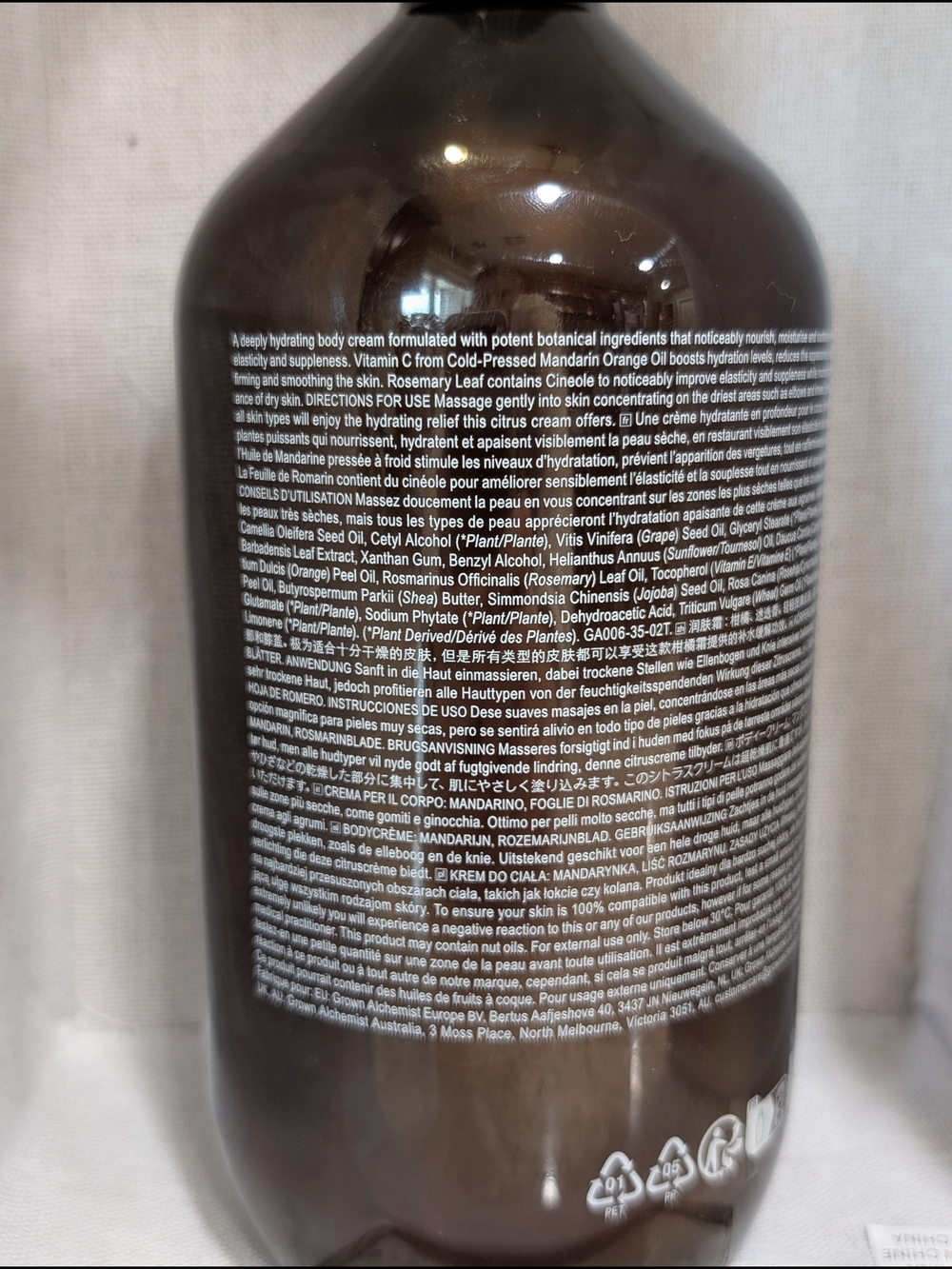 Grown Alchemist Mandarin & Rosemary Leaf Body Cream - JUMBO 1 Liter Refill - Picture 5 of 5